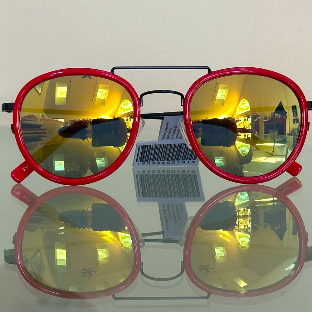 Perverse - Aviator Style Red Amazeballs Sunglasses
